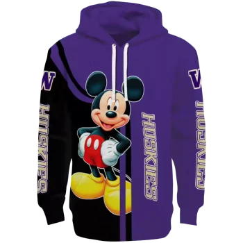 washington huskies mickey mouse purple black hoodie best selling