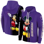 washington huskies mickey mouse purple black hoodie best selling
