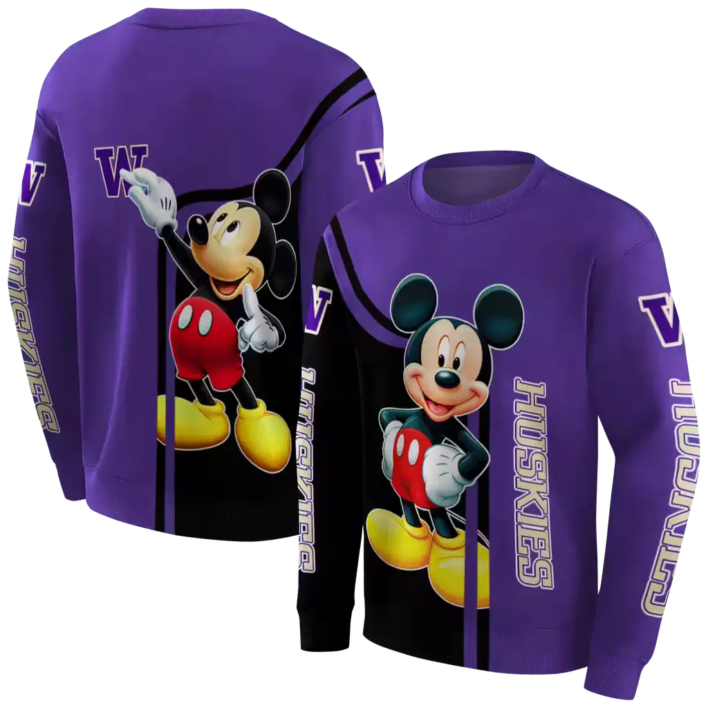 washington huskies mickey mouse purple black hoodie premium grade washington huskies mickey mouse purple black hoodie premium grade