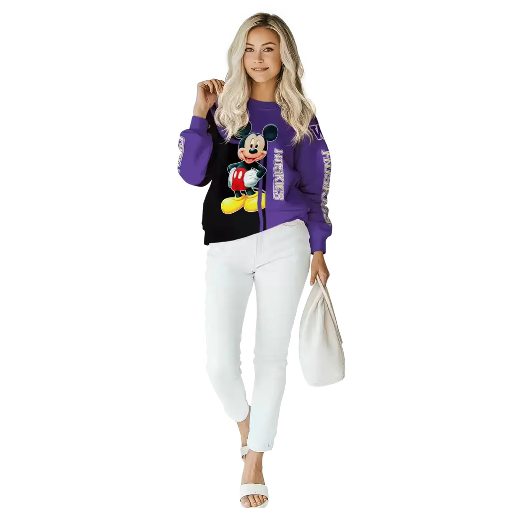 washington huskies mickey mouse purple black hoodie trendy washington huskies mickey mouse purple black hoodie trendy