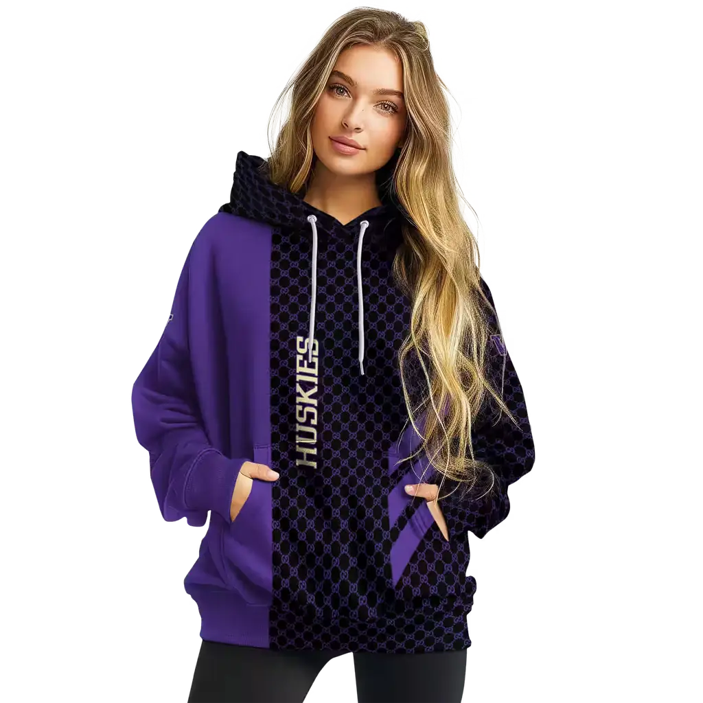 washington huskies monogram pattern purple hoodie high quality washington huskies monogram pattern purple hoodie high quality