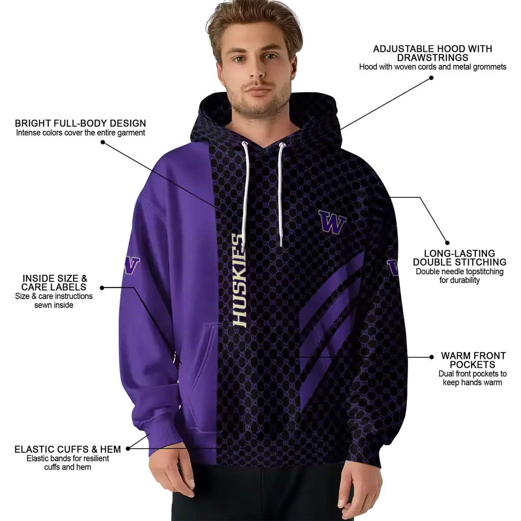 washington huskies monogram pattern purple hoodie latest model washington huskies monogram pattern purple hoodie latest model