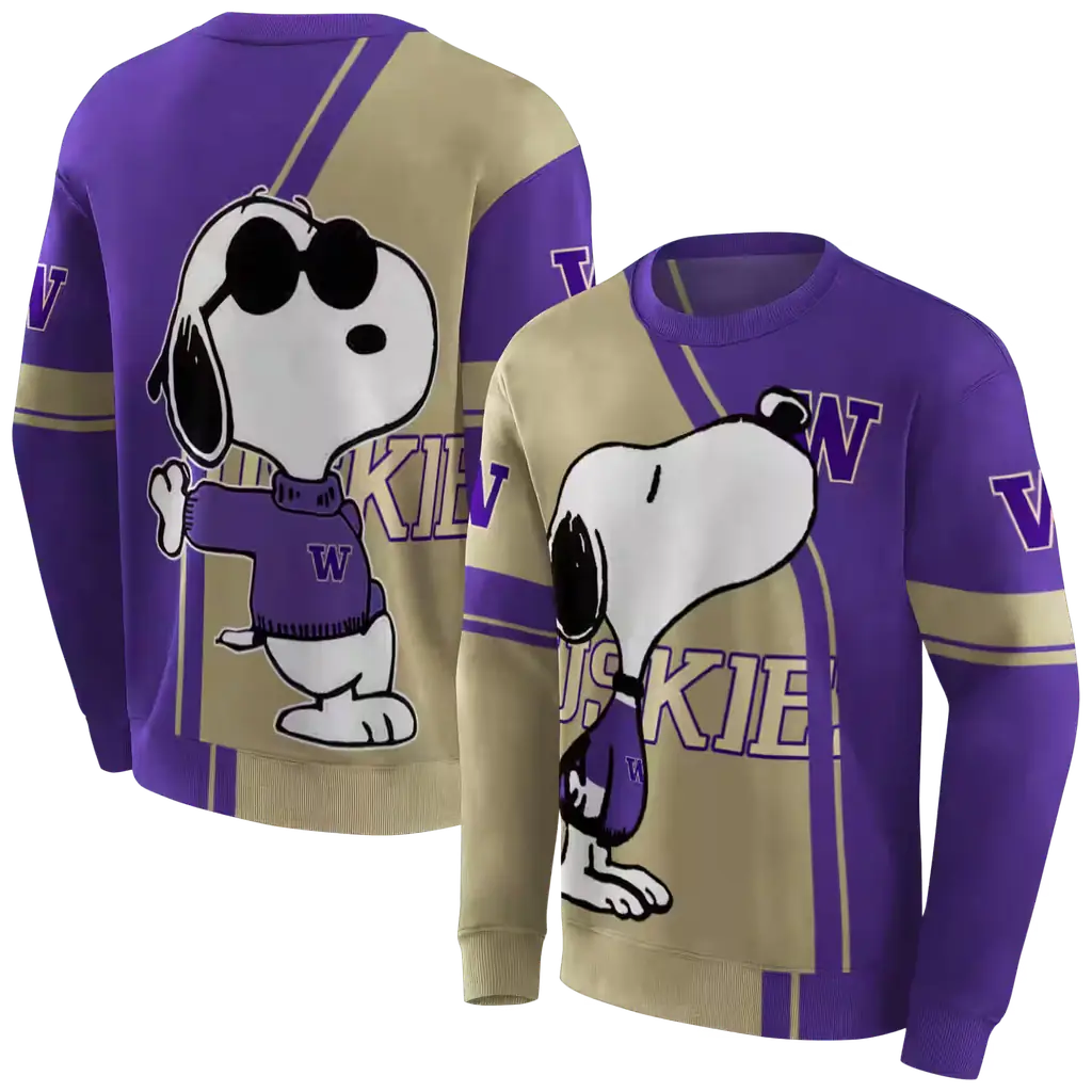 washington huskies playful snoopy purple hoodie premium grade washington huskies playful snoopy purple hoodie premium grade