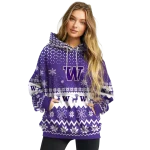 washington huskies reindeer motif purple hoodie best selling