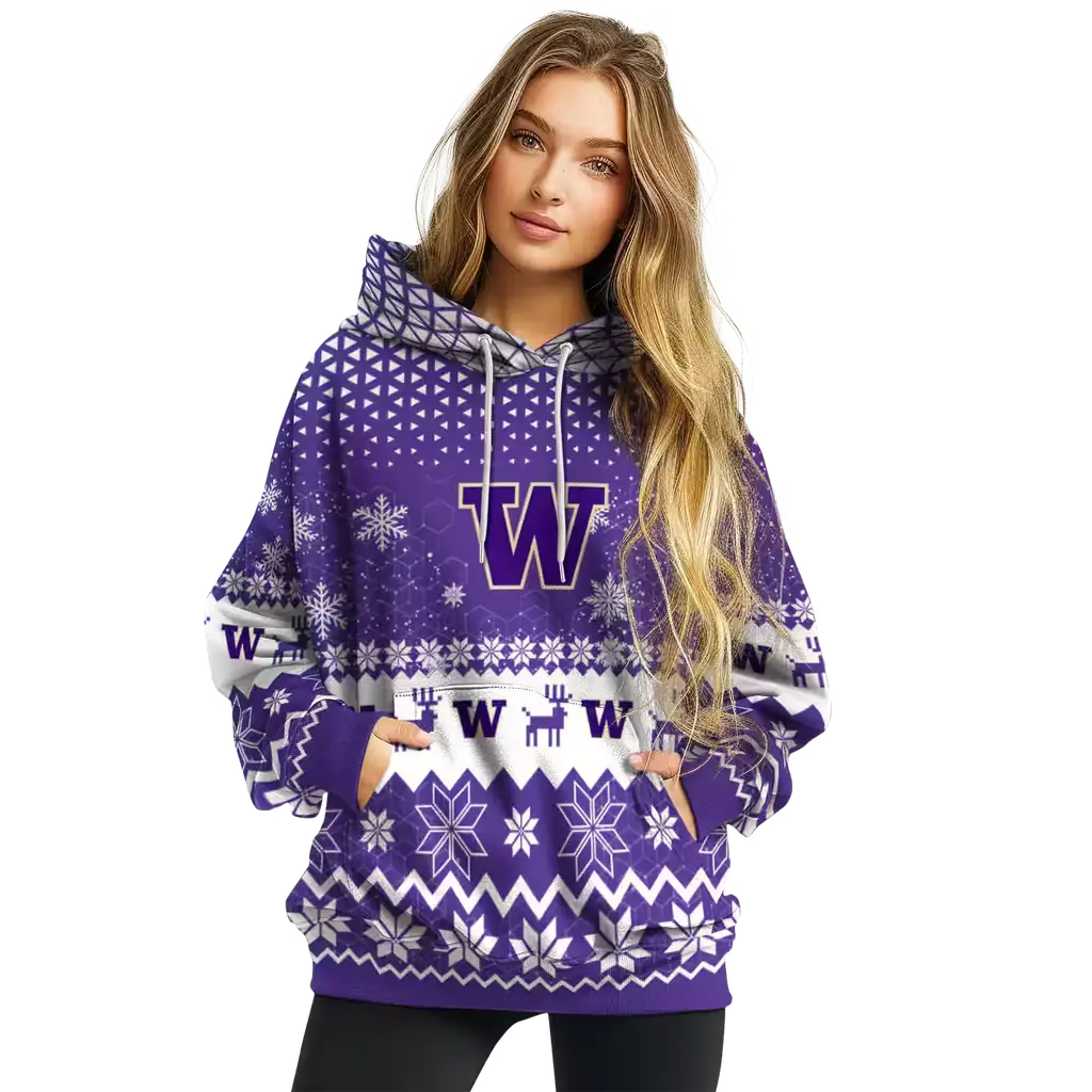 washington huskies reindeer motif purple hoodie high quality washington huskies reindeer motif purple hoodie high quality
