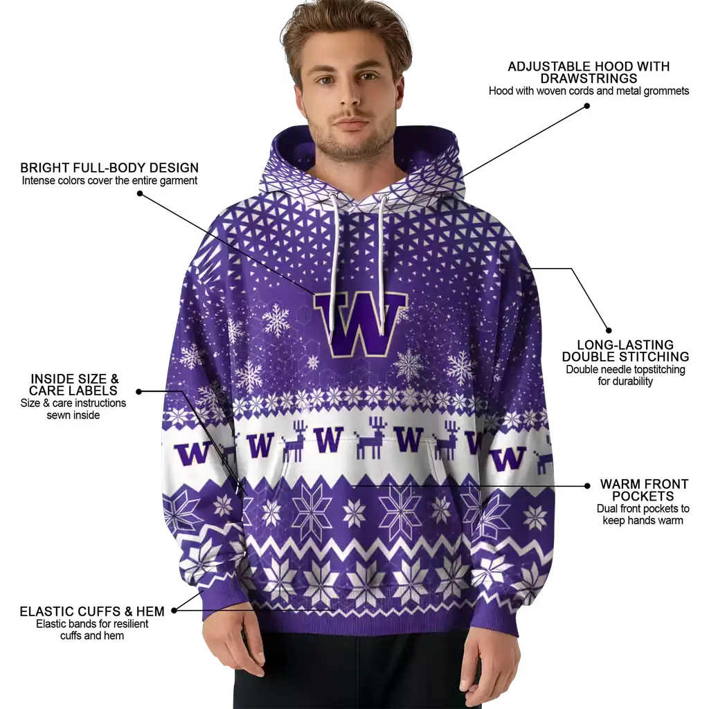washington huskies reindeer motif purple hoodie latest model washington huskies reindeer motif purple hoodie latest model