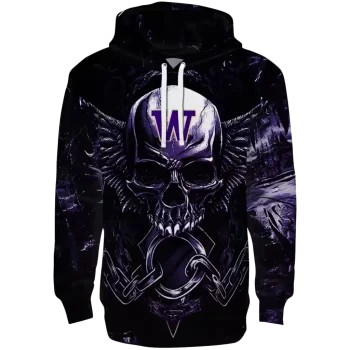 washington huskies skull artwork purple black hoodie best selling