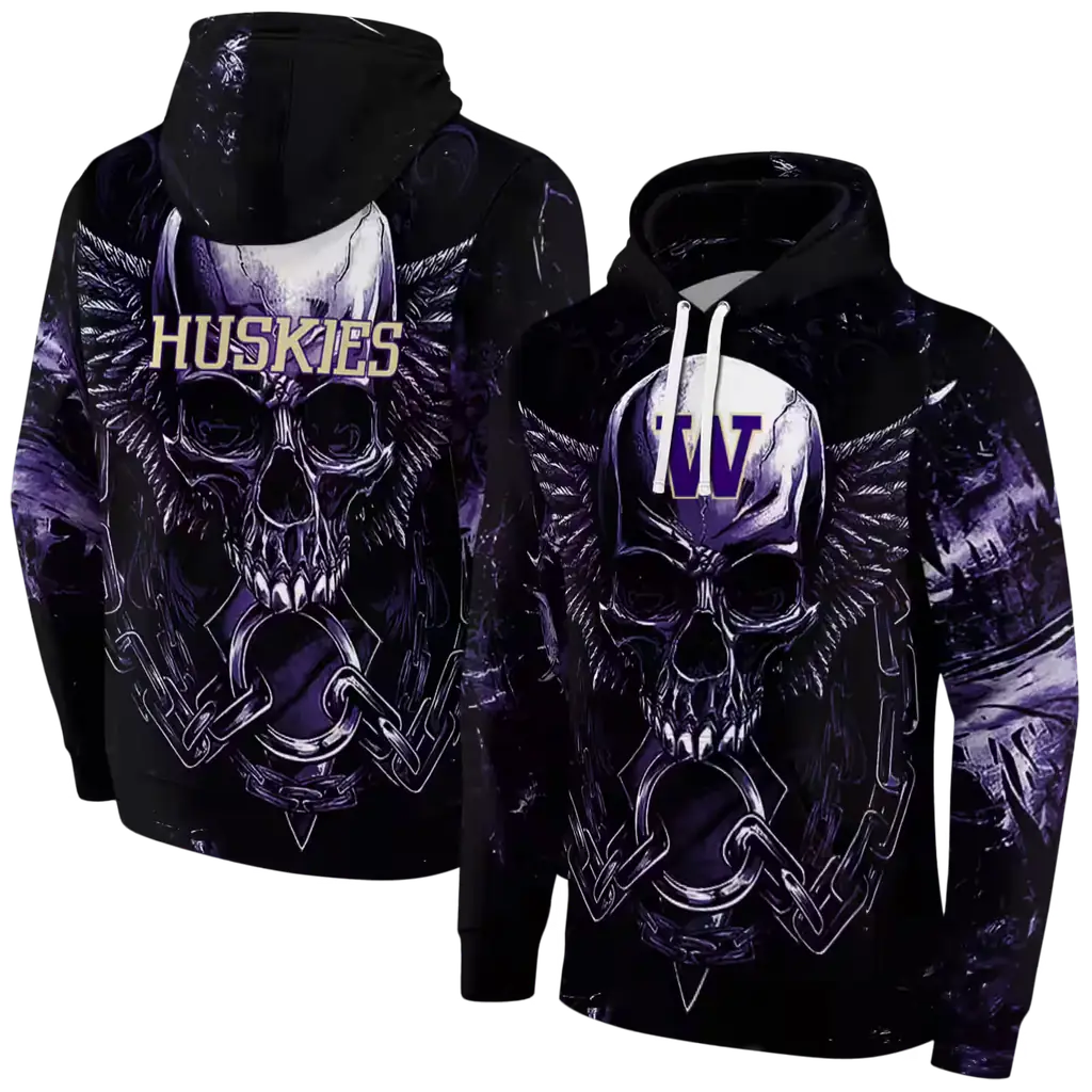 washington huskies skull artwork purple black hoodie fashion forward washington huskies skull artwork purple black hoodie fashion forward