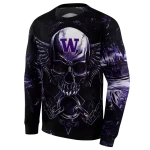 washington huskies skull artwork purple black hoodie best selling