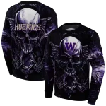washington huskies skull artwork purple black hoodie best selling