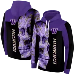 washington huskies skull motif purple black hoodie best selling
