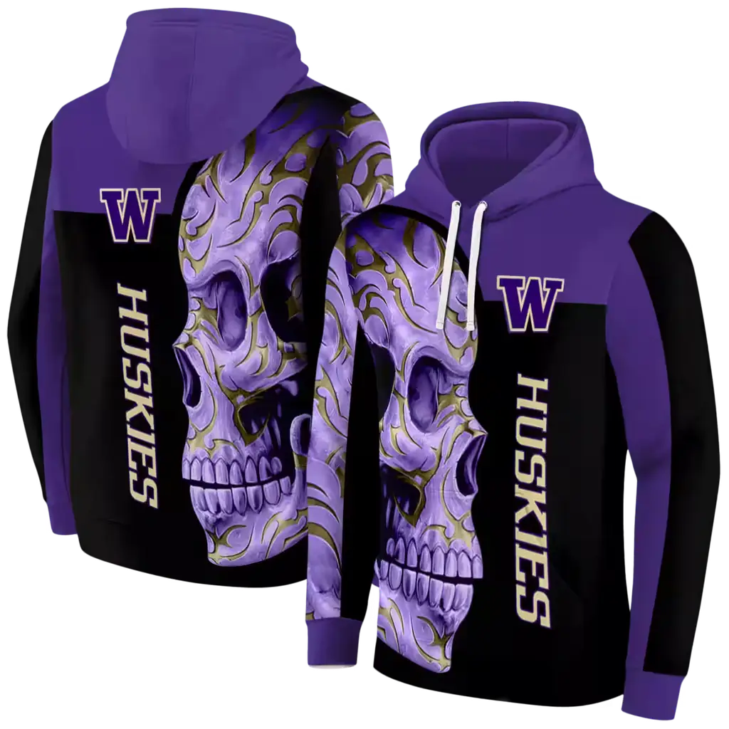 washington huskies skull motif purple black hoodie fashion forward washington huskies skull motif purple black hoodie fashion forward