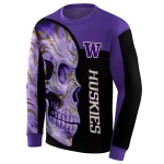 washington huskies skull motif purple black hoodie best selling