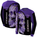 washington huskies skull motif purple black hoodie best selling