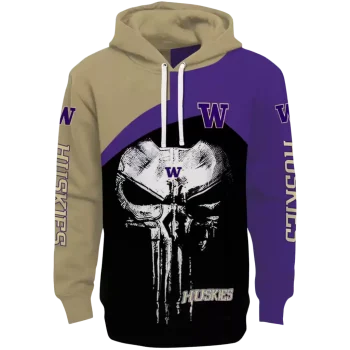 washington huskies skull punisher gold black hoodie best selling