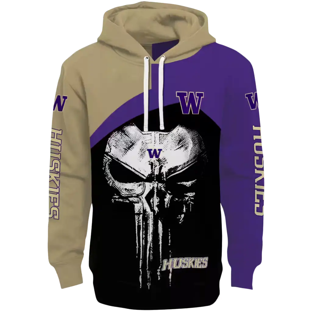 washington huskies skull punisher gold black hoodie best selling washington huskies skull punisher gold black hoodie best selling