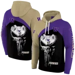 washington huskies skull punisher gold black hoodie best selling