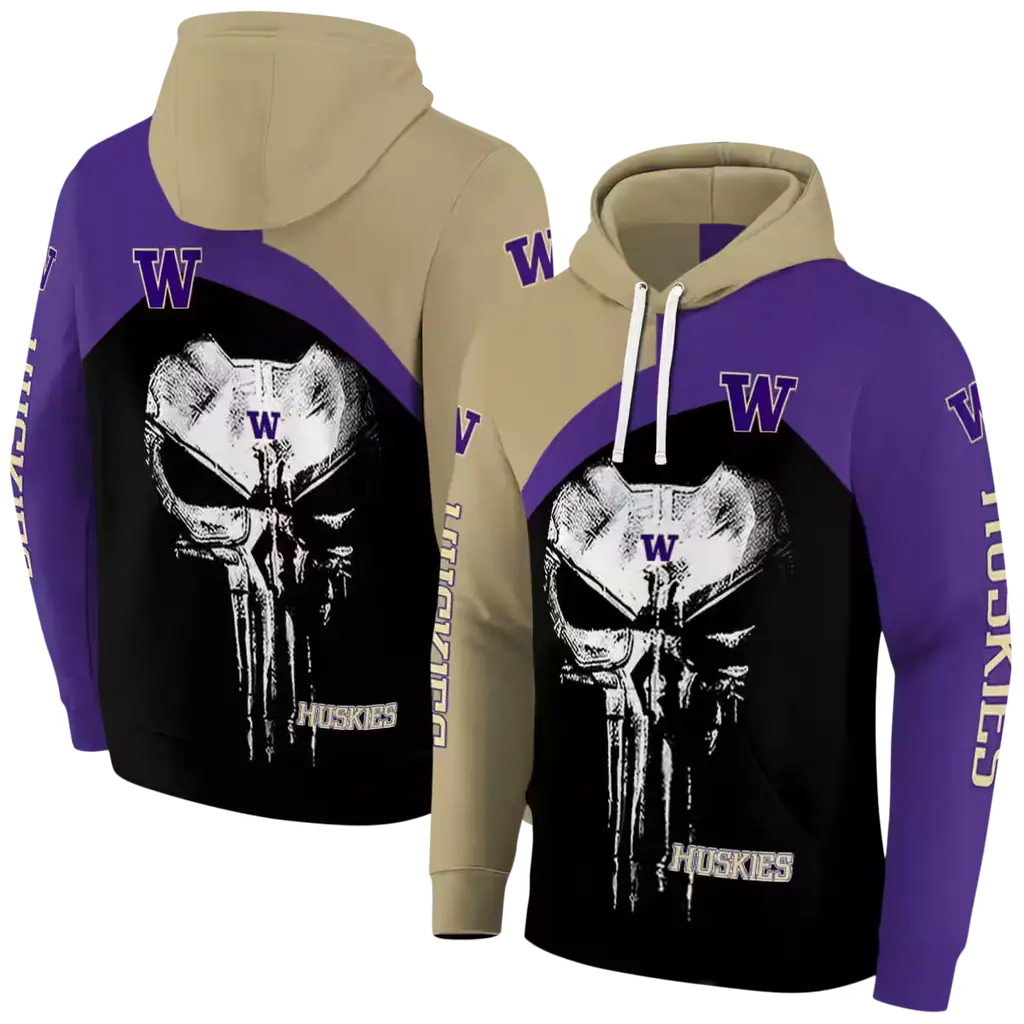 washington huskies skull punisher gold black hoodie fashion forward washington huskies skull punisher gold black hoodie fashion forward