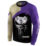 washington huskies skull punisher gold black hoodie best selling