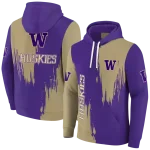 washington huskies splatter effect purple hoodie best selling