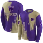 washington huskies splatter effect purple hoodie best selling