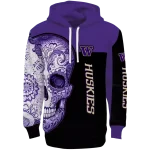 washington huskies sugar skull purple black hoodie best selling