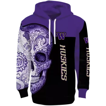 washington huskies sugar skull purple black hoodie best selling