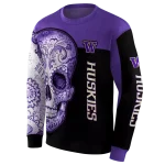 washington huskies sugar skull purple black hoodie best selling