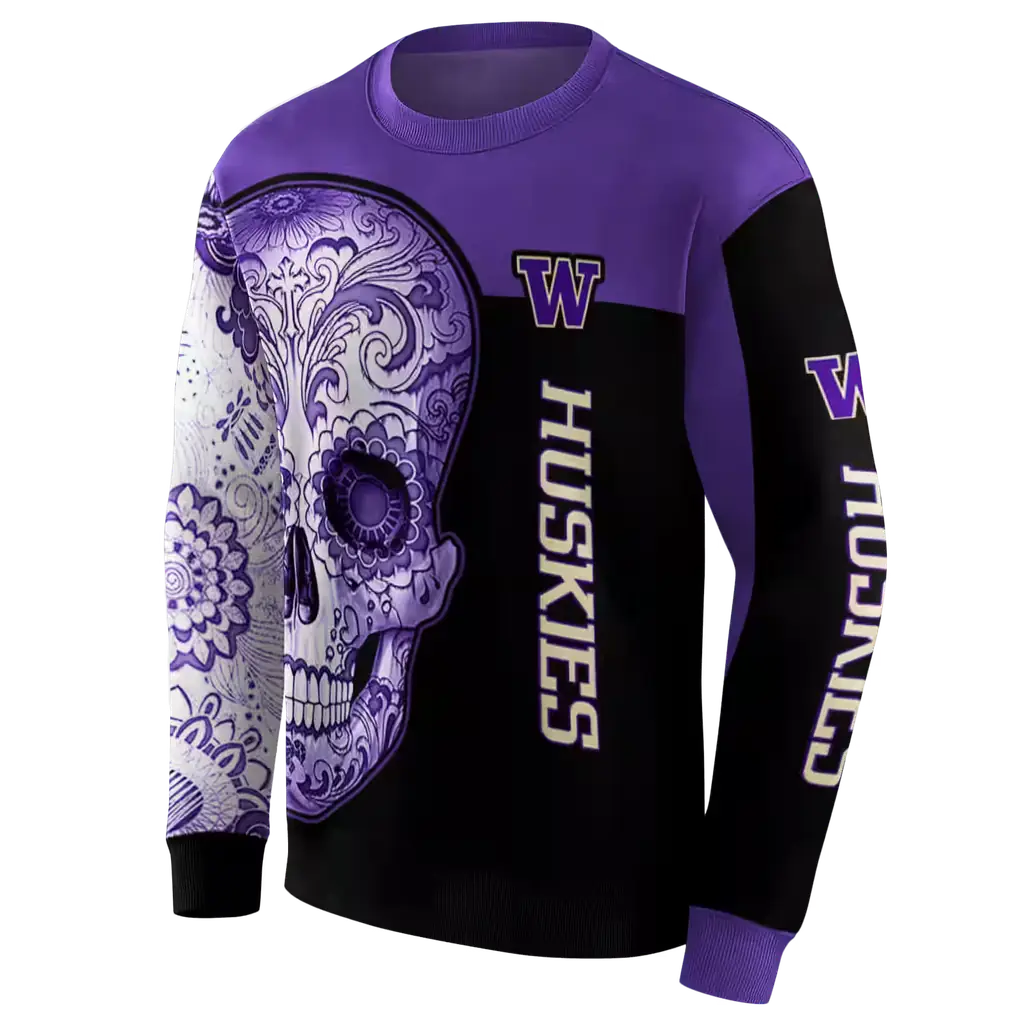 washington huskies sugar skull purple black hoodie new arrival washington huskies sugar skull purple black hoodie new arrival