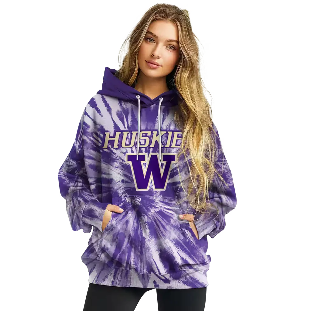washington huskies tie dye pattern purple hoodie high quality washington huskies tie dye pattern purple hoodie high quality