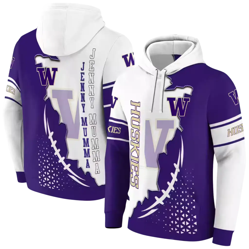 washington huskies triangular pattern purple white hoodie fashion forward washington huskies triangular pattern purple white hoodie fashion forward