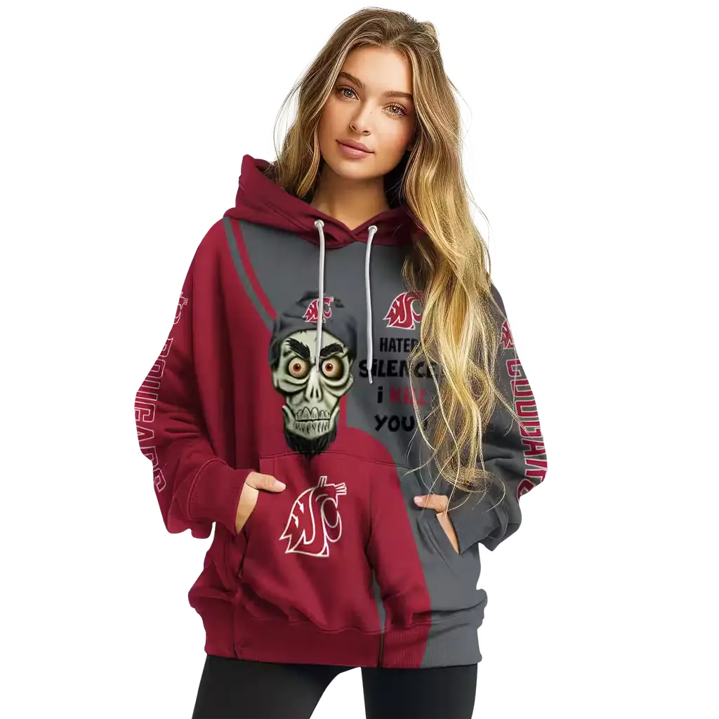 washington state cougars achmed skull crimson hoodie high quality washington state cougars achmed skull crimson hoodie high quality