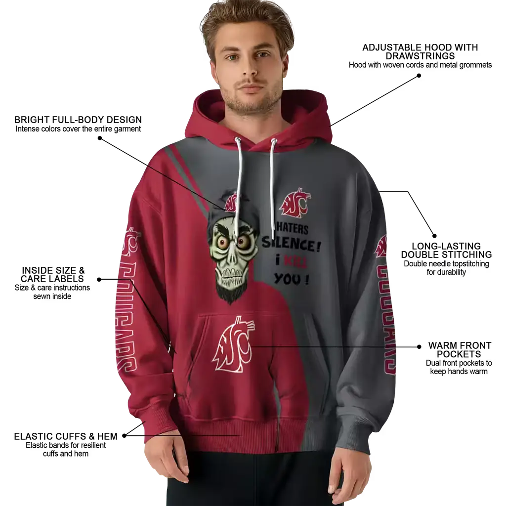 washington state cougars achmed skull crimson hoodie latest model washington state cougars achmed skull crimson hoodie latest model