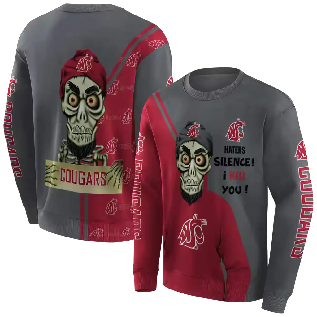 washington state cougars achmed skull crimson hoodie premium grade washington state cougars achmed skull crimson hoodie premium grade
