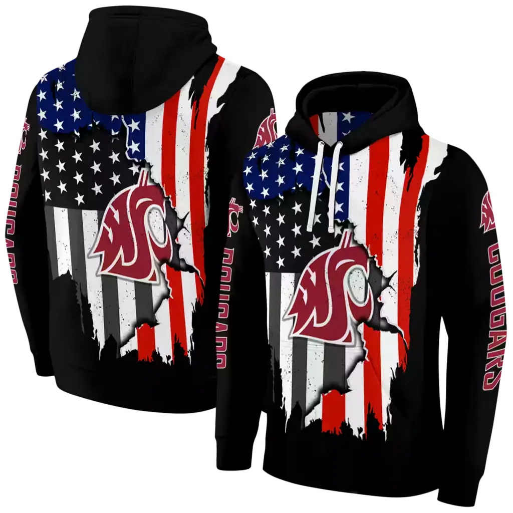 washington state cougars american pride black hoodie fashion forward washington state cougars american pride black hoodie fashion forward