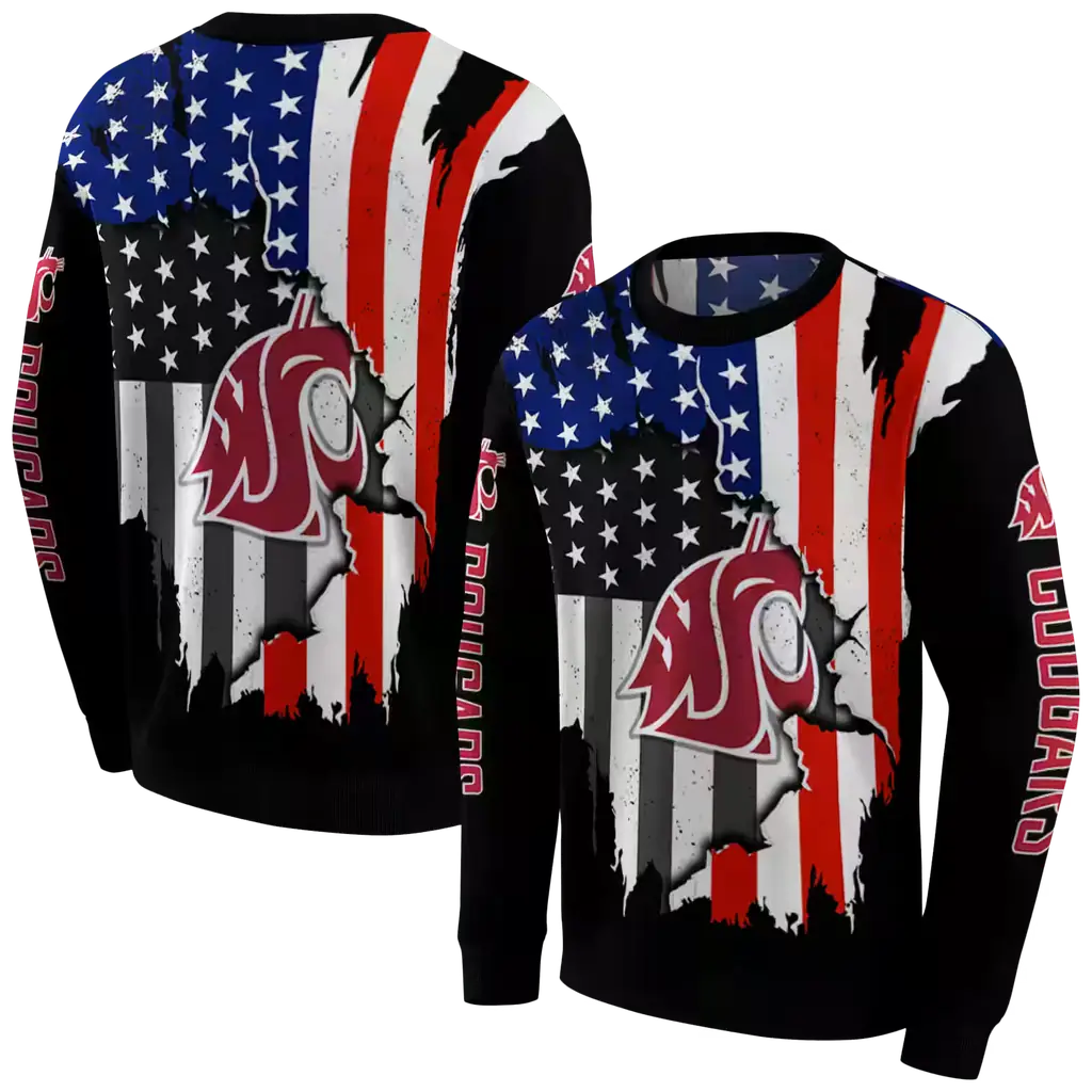 washington state cougars american pride black hoodie premium grade washington state cougars american pride black hoodie premium grade