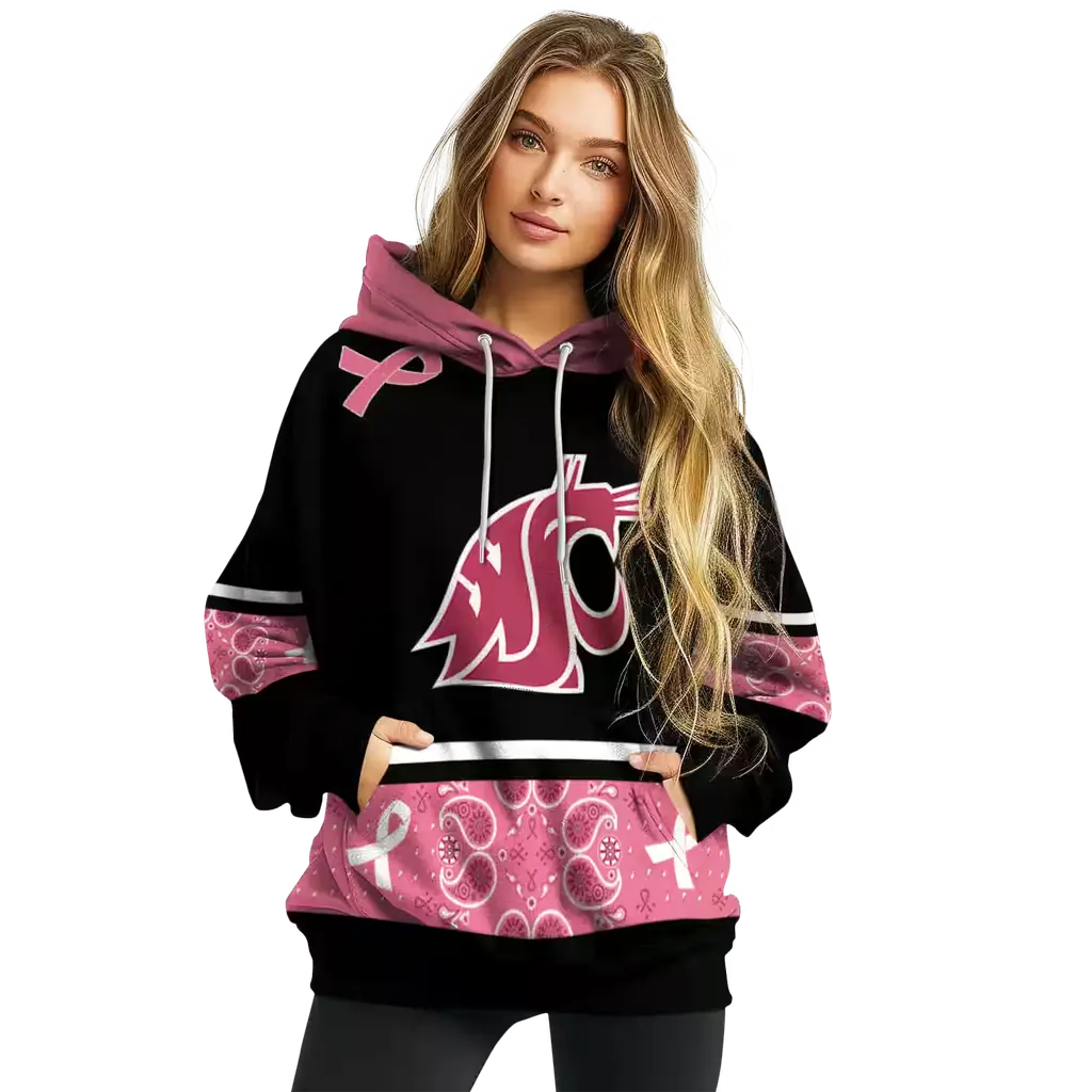 washington state cougars awareness ribbon black pink hoodie high quality washington state cougars awareness ribbon black pink hoodie high quality