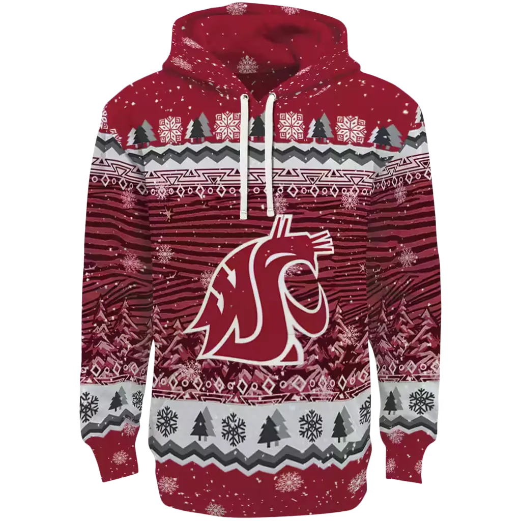washington state cougars christmas trees crimson hoodie best selling washington state cougars christmas trees crimson hoodie best selling