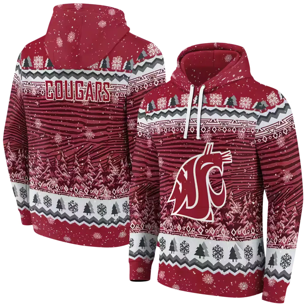 washington state cougars christmas trees crimson hoodie fashion forward washington state cougars christmas trees crimson hoodie fashion forward