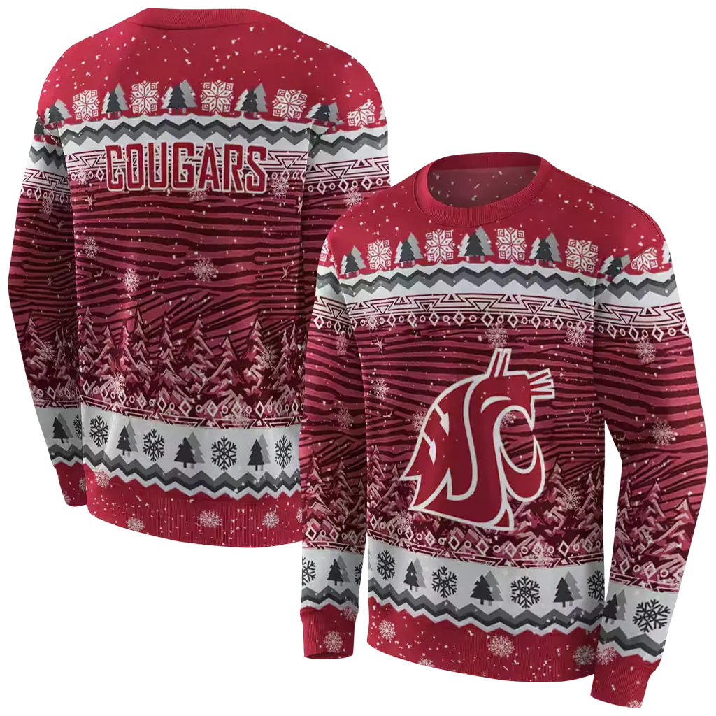 washington state cougars christmas trees crimson hoodie premium grade washington state cougars christmas trees crimson hoodie premium grade