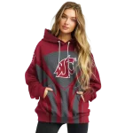 washington state cougars concentric lines crimson black hoodie best selling