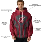washington state cougars concentric lines crimson black hoodie best selling