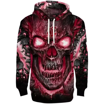 washington state cougars demonic skull crimson black hoodie best selling