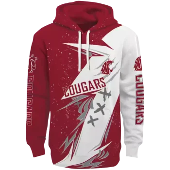 washington state cougars dynamic slash crimson white hoodie best selling