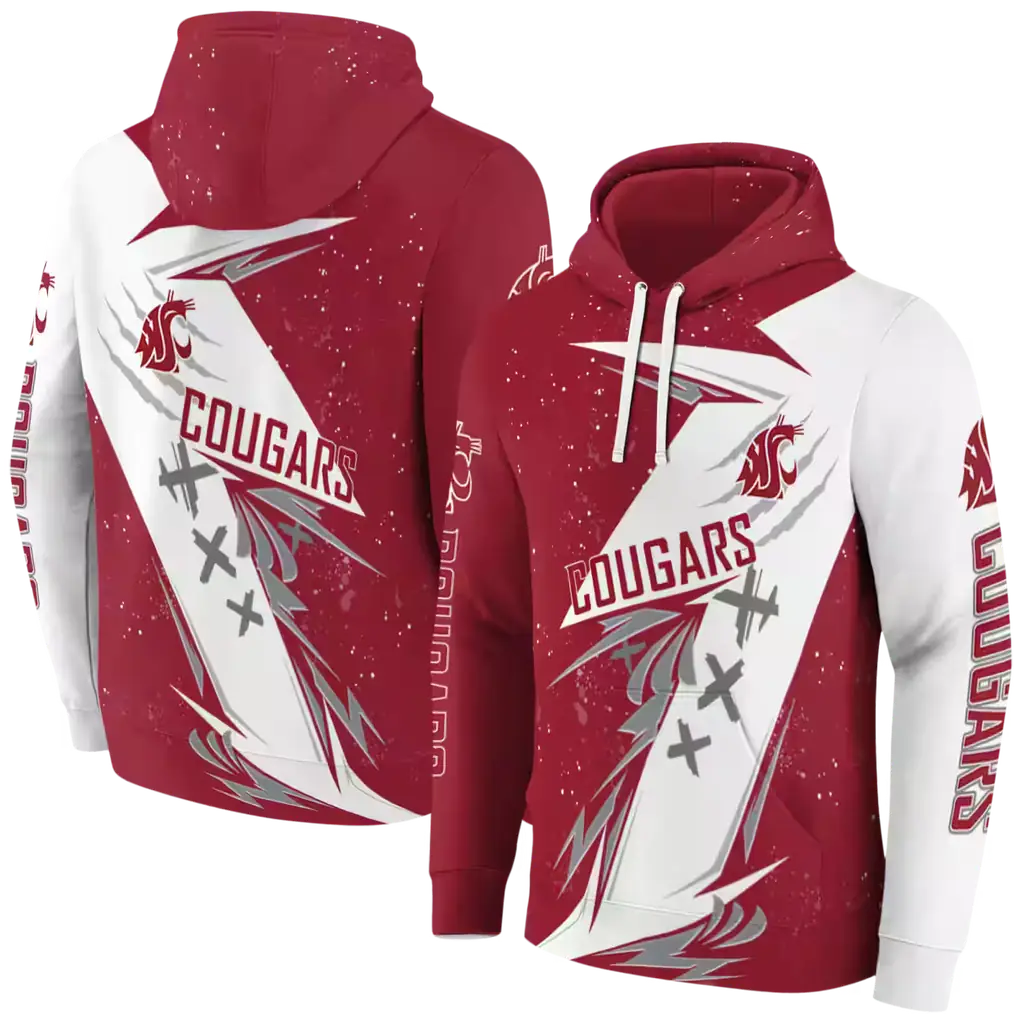 washington state cougars dynamic slash crimson white hoodie fashion forward washington state cougars dynamic slash crimson white hoodie fashion forward
