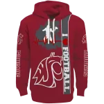washington state cougars football heartbeat crimson hoodie best selling