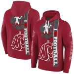 washington state cougars football heartbeat crimson hoodie best selling