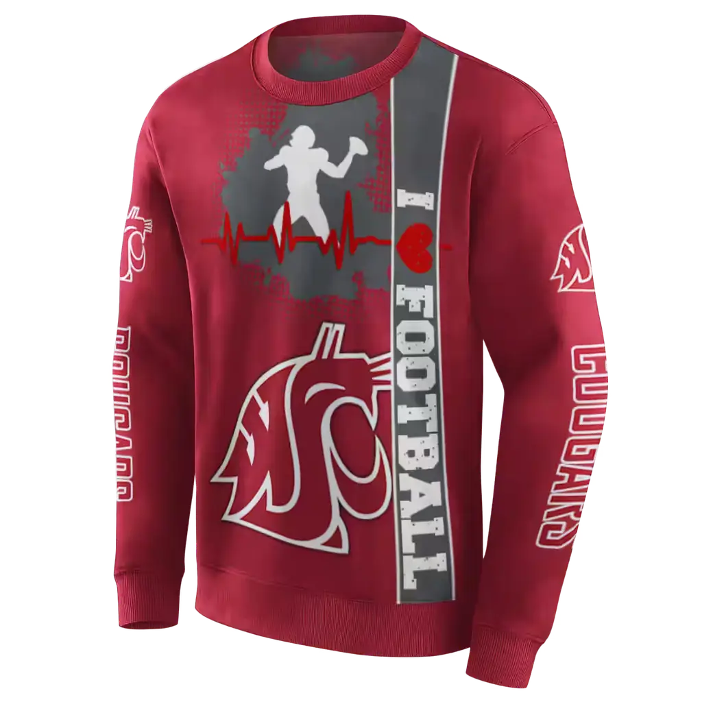 washington state cougars football heartbeat crimson hoodie new arrival washington state cougars football heartbeat crimson hoodie new arrival