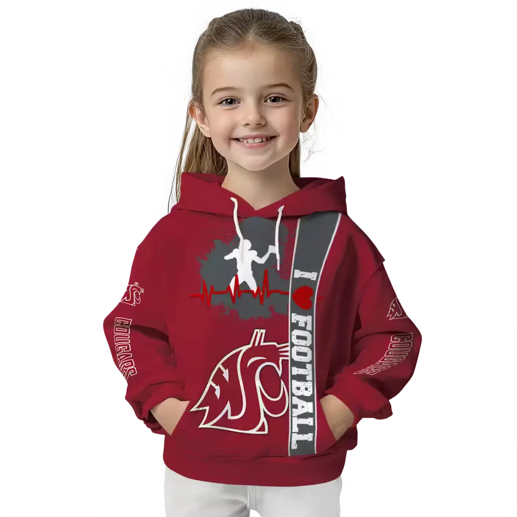 washington state cougars football heartbeat crimson hoodie top rated washington state cougars football heartbeat crimson hoodie top rated