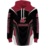 washington state cougars futuristic pattern crimson black hoodie best selling